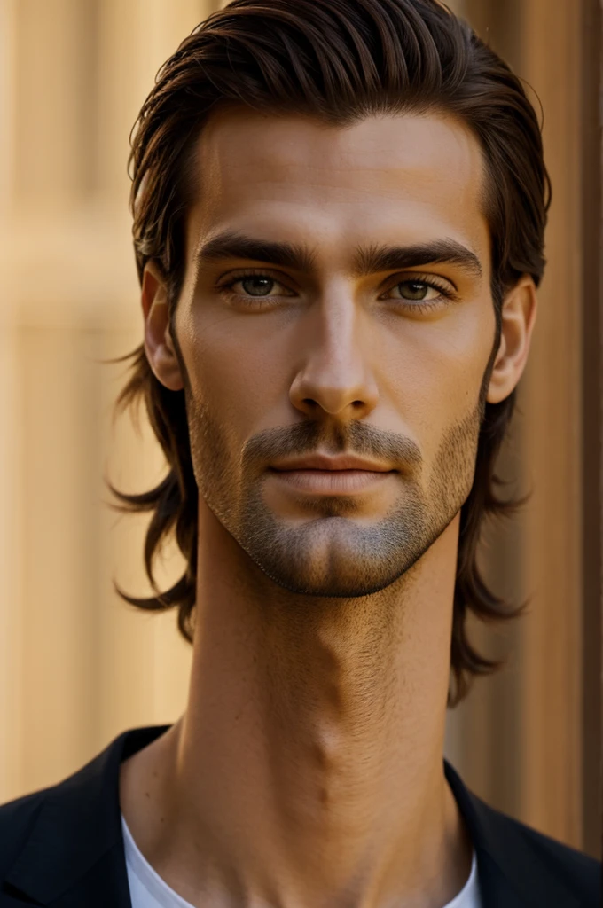 Italian tall man , chestnut , hazel eyes 