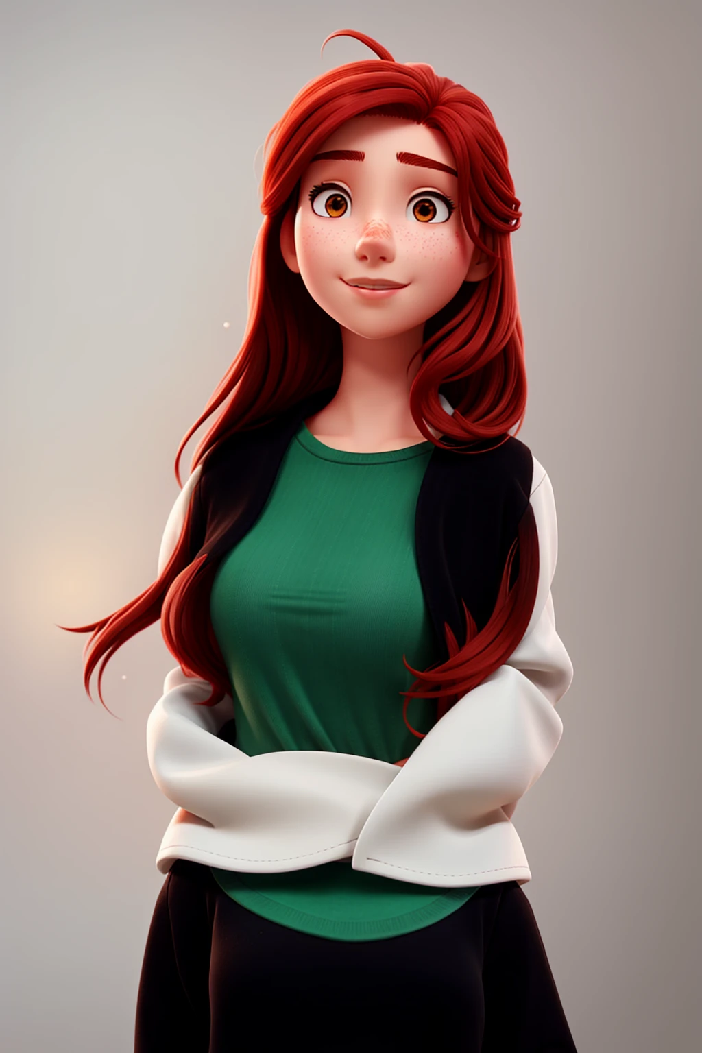  redheadwear, slickedback hair, the one with the white jacket has brown eyes