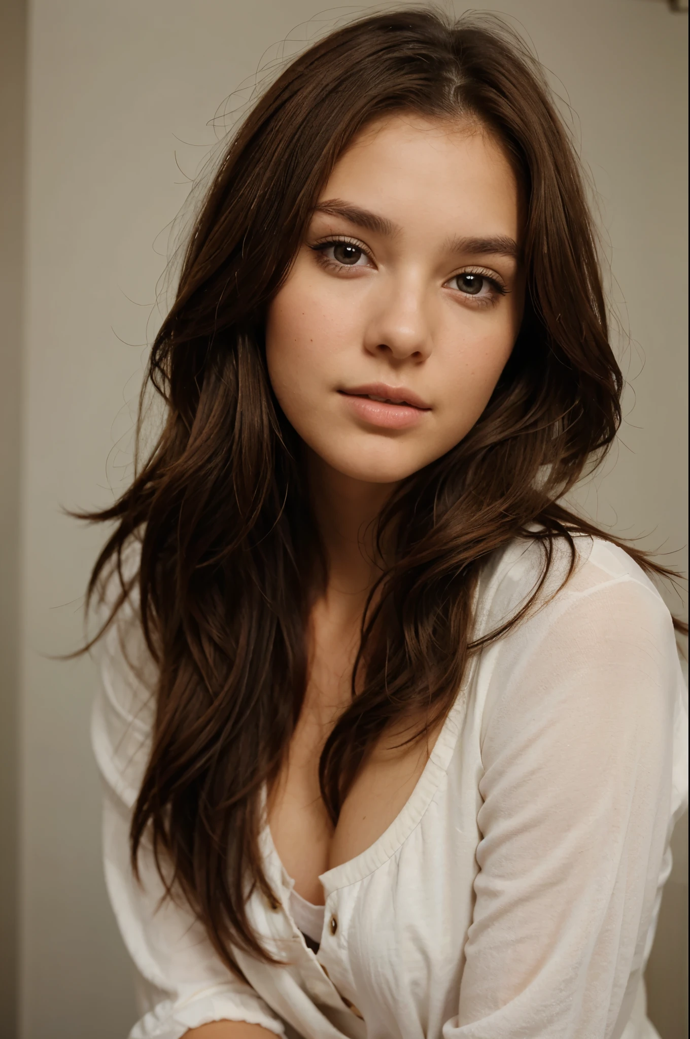face of a girl with brown hair