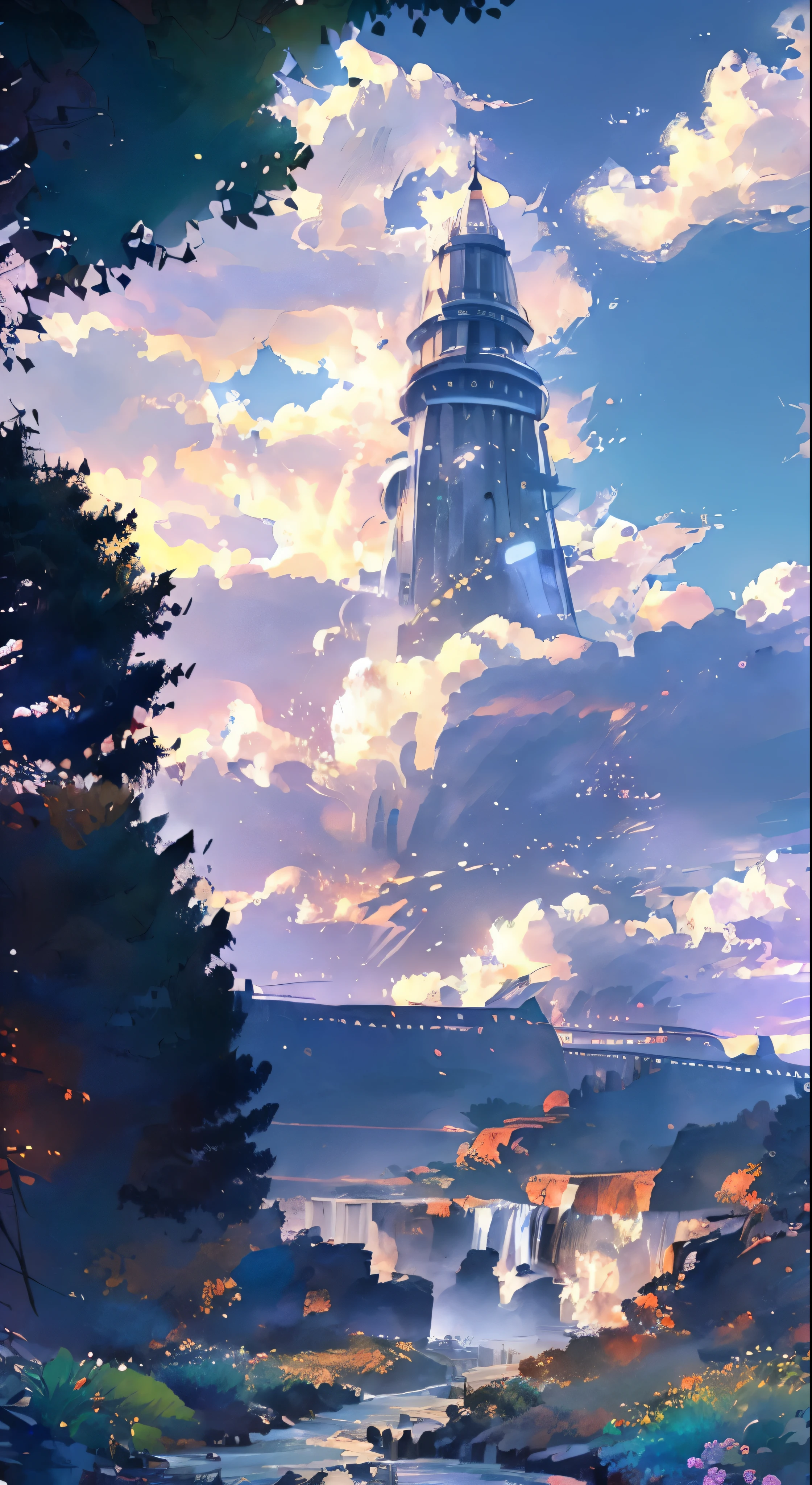 Masterpiece, best quality, high quality, extremely detailed CG unity 8k wallpaper, landscape, outdoor, sky, cloud, sky, no humans, mountain, landscape, water, tree, blue sky, waterfall, cliff, nature, lake, river , cloudy skies, award winning photography, bokeh, depth of field, HDR, bloom, chromatic aberration, photorealism, very detailed, trending on artstation, trending on CGsociety, intricate, high detail, dramatic, midjourney art