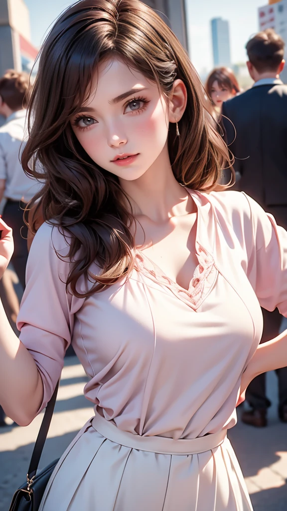 random office lady fashion,(Thin type),(large breasts),(random pose),(random hairstyle),(Cinematic scene,Highest image quality,(8K), Ultra-realistic, Best Quality, High quality, High Definition, high quality texture, high detailing, Beautiful detailed, fine detailed, extremely details CG, Detailed texture, realistic representation of face, masterpiece, presence, Dynamic, Bold)