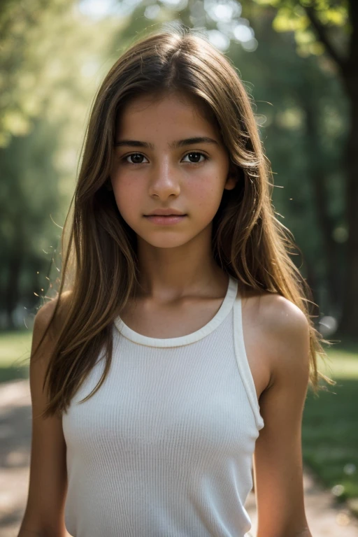 ((1 spanish teenager)), ethereal cute, Scrawny, , smooth light, ((David Hamilton Style)), photo up close, work of art, best qualityer, photorrealistic, 8k, high resolution, skin detailed, 8k uhd, dslr, smooth lighting, high qualiy, film grain, Fujifilm XT3, whole body, Kale, in park