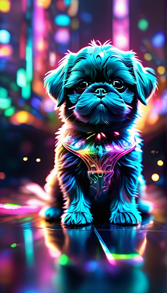 crystalなカブトムシ、crystal、black shih tzu puppies, whole body, detailed), ((Portrait of an iridescent black shih tzu puppies photoRealistic, masterpiece: 1.2), (Highest quality, High resolution, 8k), (Realistic: 1.37), faint smoke, ultra detailed , Sharp focus, Bright Eyes, Scale and Texture, mysterious, Calm, Beautiful Landscape, Soft lighting, Vibrant colors, Bokeh, Blurred Background、16K, 超High resolution, 超High resolution, to be born,wonderful ,future、Iridescent、The world 30 years from now。