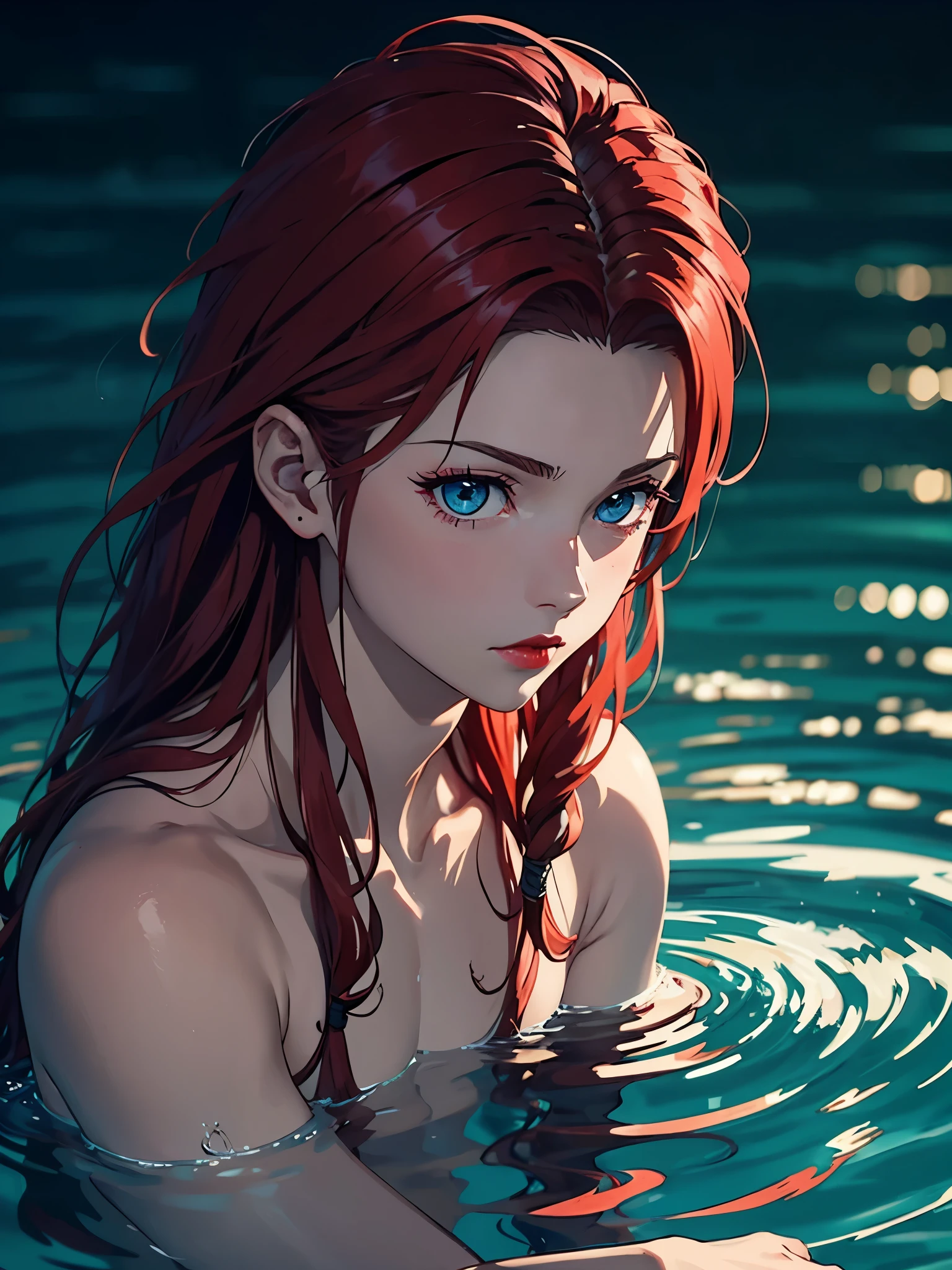Sitzt im wasser. Red lipstick. Mehr anime. Mehr 2D. Clean. More anime. 2d. Glow. Red hair. More anime. male. Long hair. long red hair. boy, vikings. red hair. blue eyes. 火.
