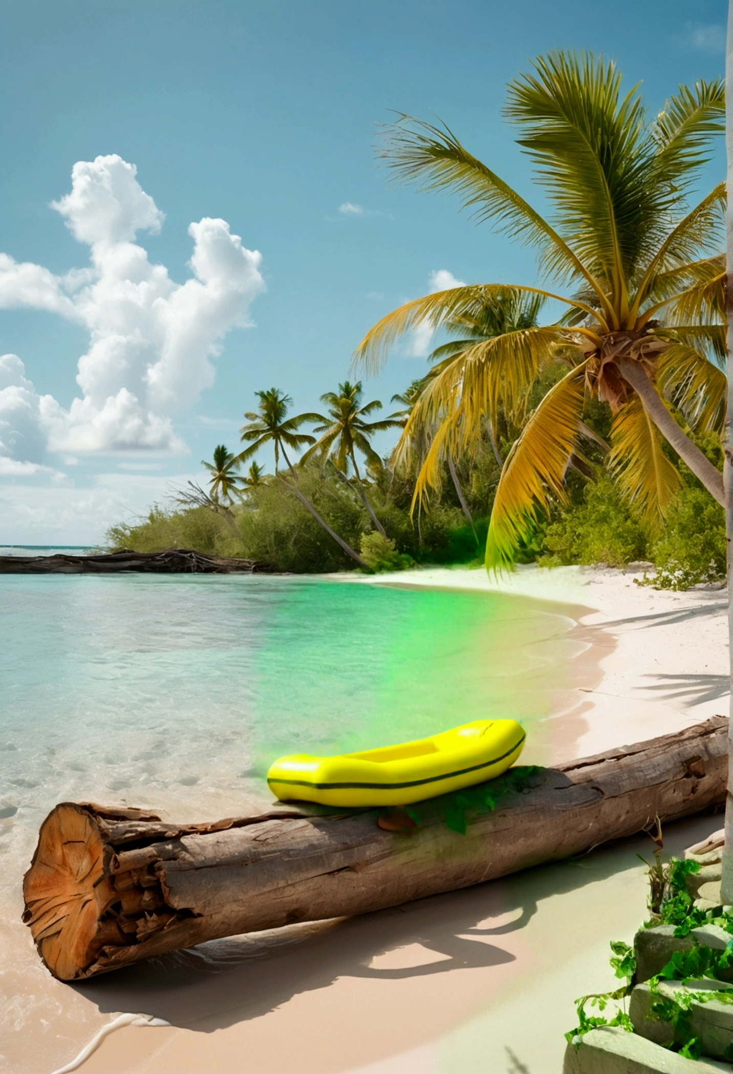 erase、Change to a yellow rubber boat