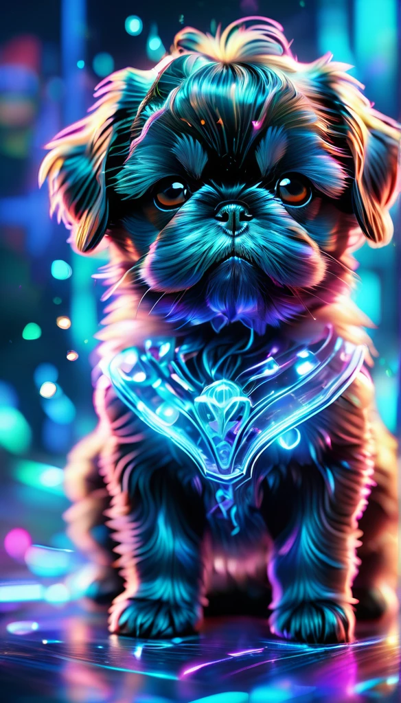 crystalなカブトムシ、crystal、black shih tzu puppies, whole body, detailed), ((Portrait of an iridescent black shih tzu puppies photoRealistic, masterpiece: 1.2), (Highest quality, High resolution, 8k), (Realistic: 1.37), faint smoke, ultra detailed , Sharp focus, glowing Bright blue Eyes, Scale and Texture, mysterious, Calm, Beautiful Landscape, Soft lighting, Vibrant colors, Bokeh, Blurred Background、16K, 超High resolution, 超High resolution, to be born,wonderful ,future、Iridescent、The world 30 years from now。