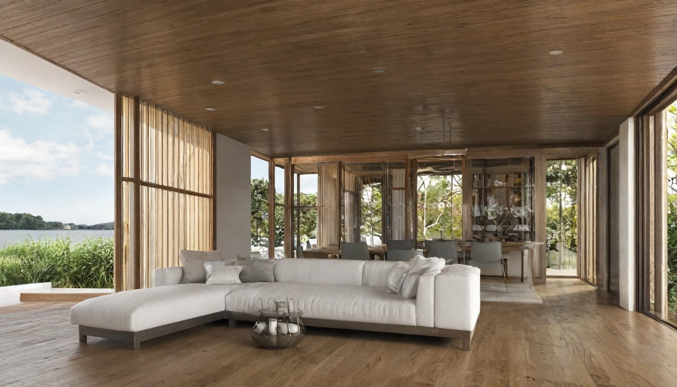 one&#39;s home, Large windows and ocean views,living,Inside the room,Highest quality, 8k, High resolution, masterpiece:1.2, Very detailed, Realistic:1.37, High resolution, 超High resolution, Ultra-fine painting, Very detailed, Professional, Vibrant colors