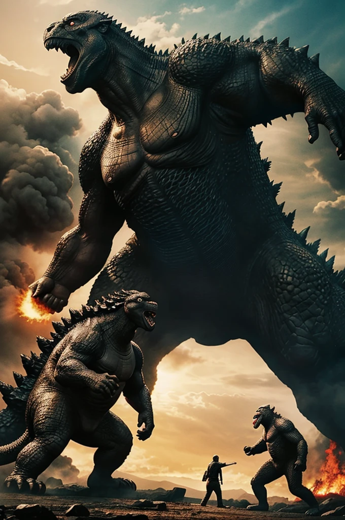 Godzilla and Kong with huge bulge