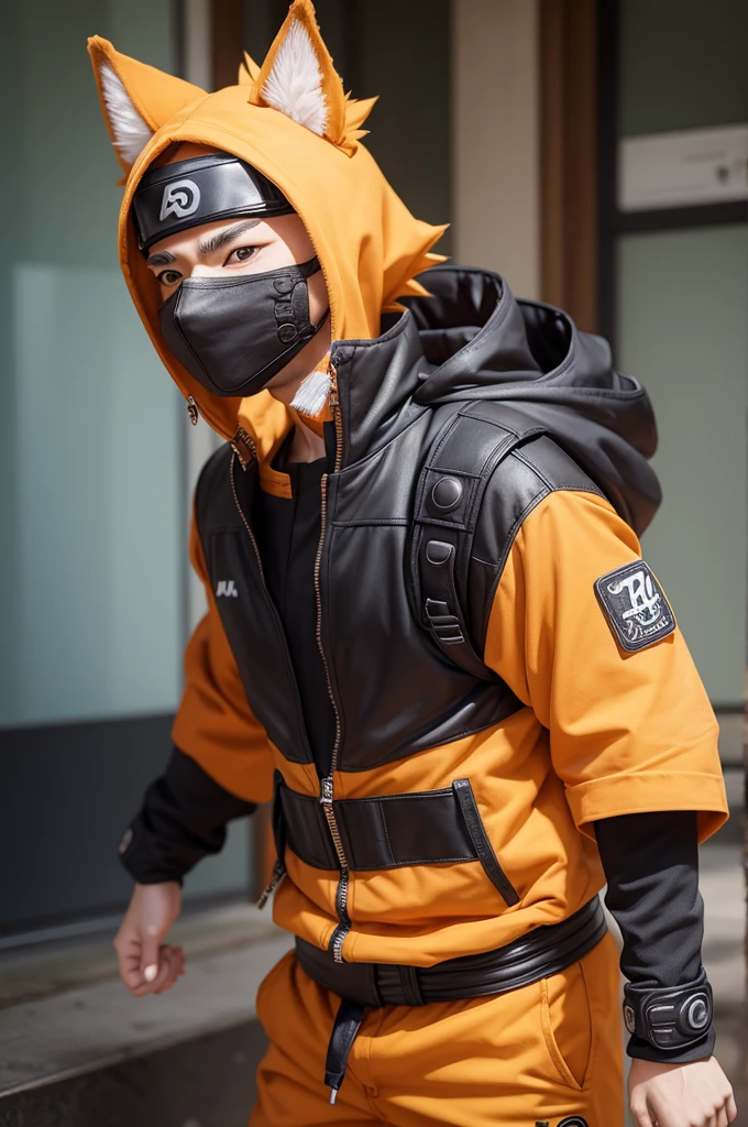 A furry dog dressed as Naruto