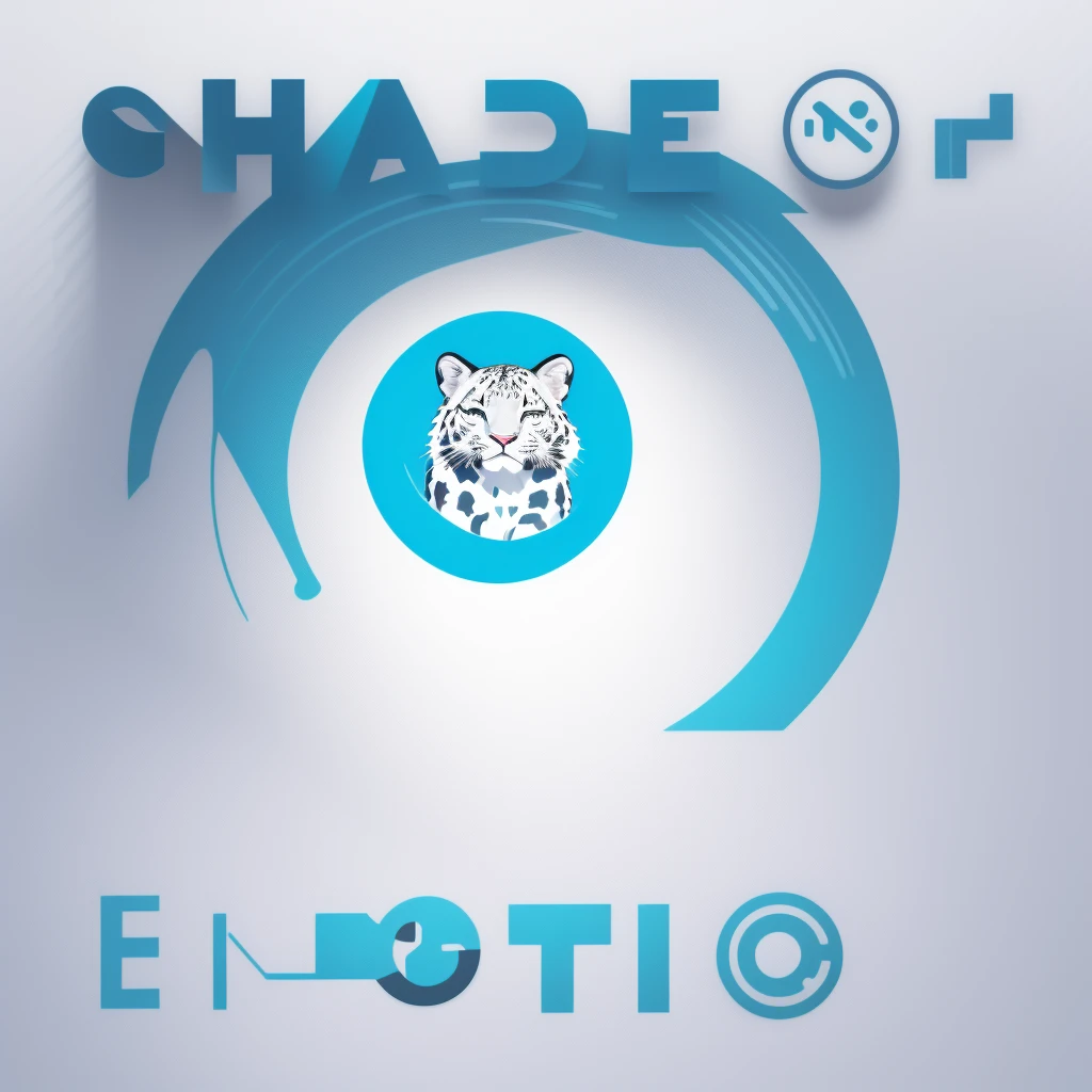 t-shirt design, baby white leopard with blue eyes, digital art for t-shirt design, illustration, circle, white background, logo style, minimalist, vibrant colors, soft lighting, isolated on white background, digital art by Jan Tengnagel, shutterstock contest winner, furry art, artwork, angular, art