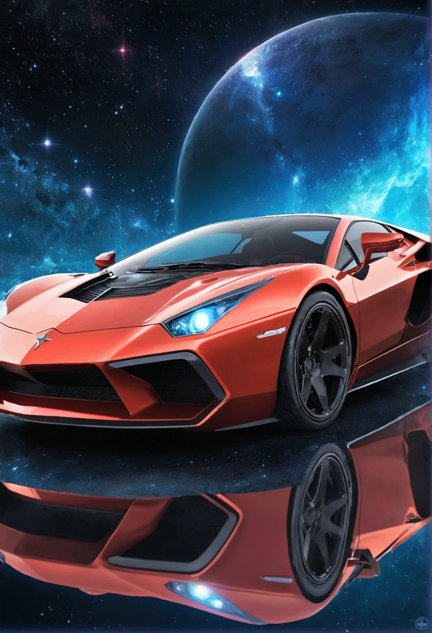 dream artgerm, Galaxy, Outer space, nebula, star, [cyber punk] Sports cars of the stars. (star:1.5),