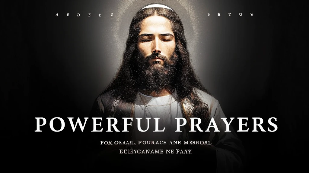 a black background with a picture of jesus with the words powerful prayers, prayer, powerful god, very powerful, powerfull, pray, praying, glorious supernatural power, kneeling in prayer, [epic, powerful, praying posture, header text”, pontifex, faithful, prideful, full device, peacefull, inspirational and powerful, kneeling, doing a prayer, prayer hands