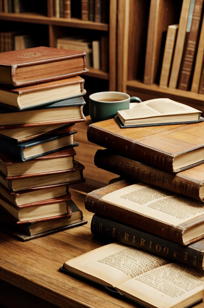 Books on a lively table