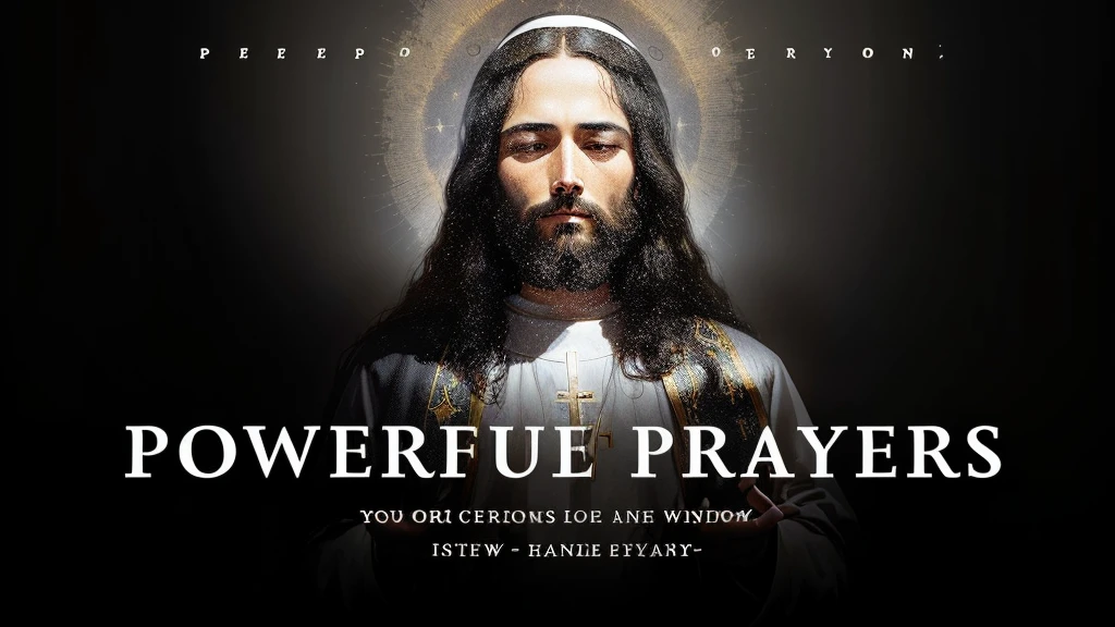 a black background with a picture of Jesus EYES OPEN [epic, powerful, praying posture, header text”, pontifex, faithful, prideful, full device, peacefull, inspirational and powerful, kneeling, doing a prayer, prayer hands