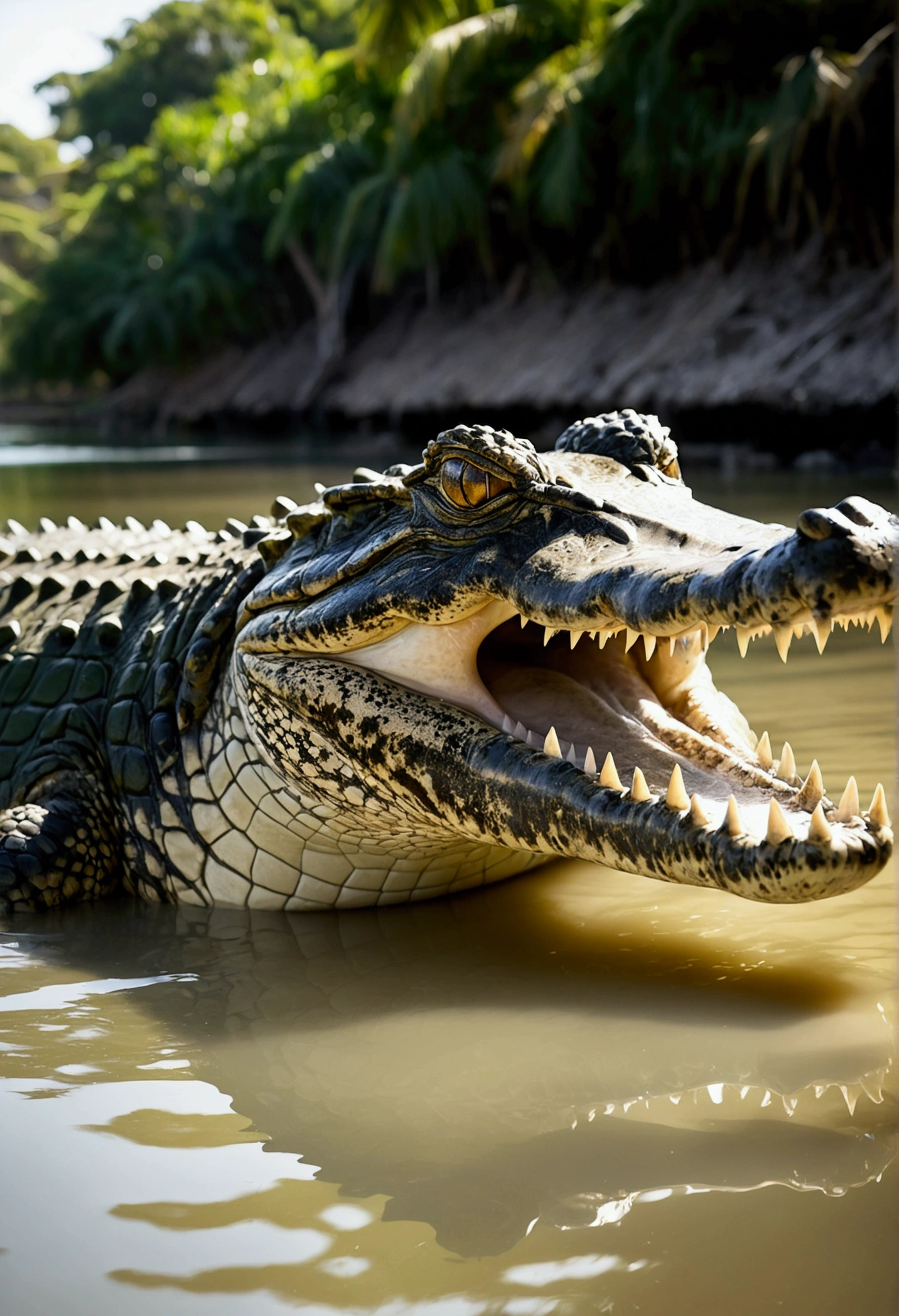 Saltwater crocodile attacks soldier in city river