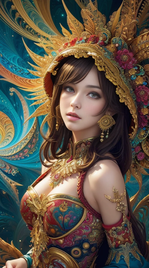 (masterpiece, Highest quality, Highest quality, Official Art, beautifully、aesthetic:1.2), (One girl), Very detailed,(Fractal Art:1.3),colorful,Most detailed