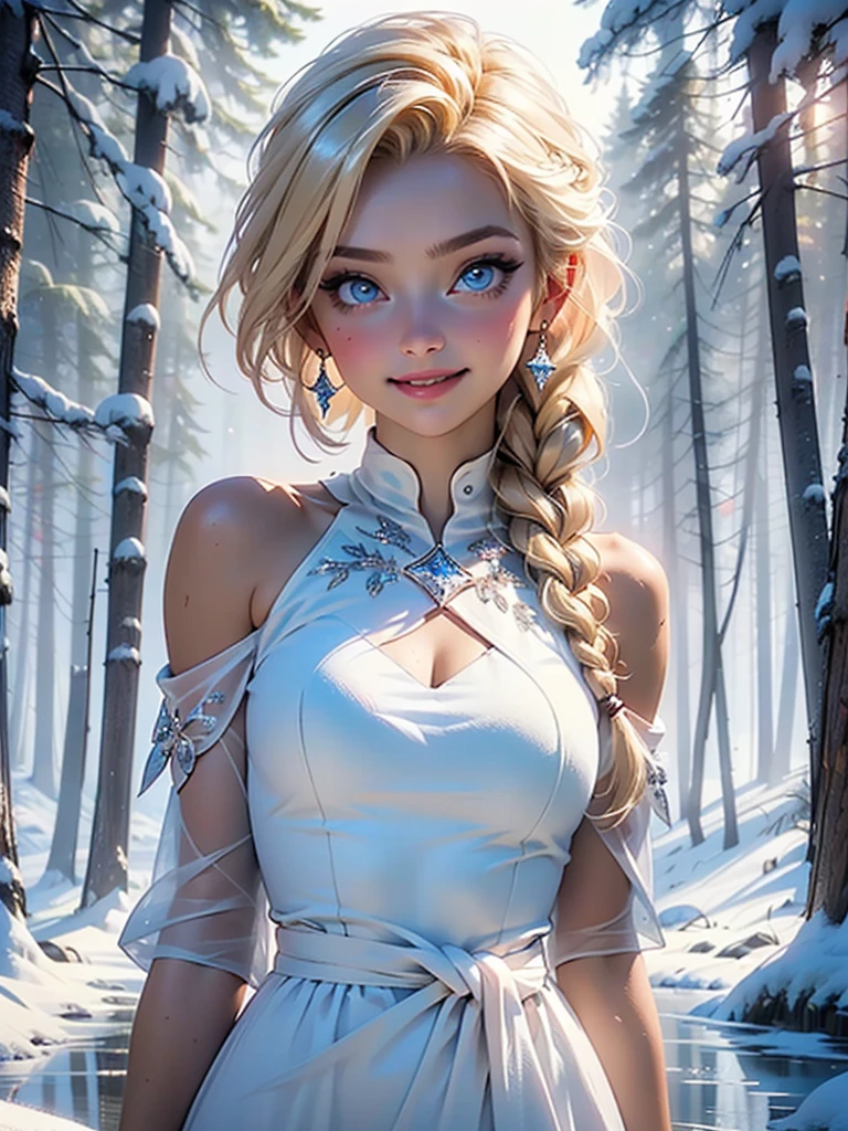 (((Elsa))),(Frozen), Elsa from Frozen,((Elsa из Эренделла)), Ice queen, girl
(Big breasts:1.4),((blonde long hair, blond hair,single braid, long blonde hair,blonde hair, long hair,(white blond hair), very long hair, (Braided braid))),(((BLUE_eyes:1.3))),difficult eyes,beautiful detailed eyes,symmetrical eyes,big eyes:1.5,bright BLUE eyes,BLUE crystal eyes, ((((Shiny skin:1.5,tanned skin,bright skin: 1.5,tanned skin,Shiny skin,very Shiny skin,shiny body,Reflective skin)))),(lower abdomen of a spider,slim waist,wide hip,athletic body,pumped up legs,thick thighs,(detailed face)),beautiful detailed lips,pink lips, pale skin, thin waist, correspond,a little pink on the cheeks, strong eyeshadow and eyeliner and eyelashes, blush, beautiful lips, (smiling with my mouth open),
(Cute,promiscuous,sensual,seductive look,seductive,((Erotic)),Rich,luxurious,with longing,((Nsfv))),
(warm winter gown, BLUE dress, split, light BLUE dress, skirt with slit, Crystal Dress),((white off shoulder dress)), (shiny transparent dress), (snow dress), (snow dress with light BLUE ornaments),
(seductive pose:1.0),Cute,gentle smile,(centered,scale to correspond dimensions,Rule of thirds),
((snowy pine forest at night, Dark forest, swamp, muddy water, fog, An eerie aura, creepy atmosphere)),with dark storm clouds,winter,landscape:1.25,difficult landscape,((snow forest background)),
(Glossy winter ornaments),a high resolution,Sharp Focus,(Ultra detailed,extremely detailed),(фотоРеалистичная работа:1.37),(extremely detailed CG unity 8k wallpaper),(((bright colors,bright theme))),(difficult),(masterpiece),(Best quality),art photography,(photo taken by sldr),(difficult background),perfectly drawn face,perfect facial details,Реалистичное лицо,фото Реалистичный,((difficult detail)),(((Реали