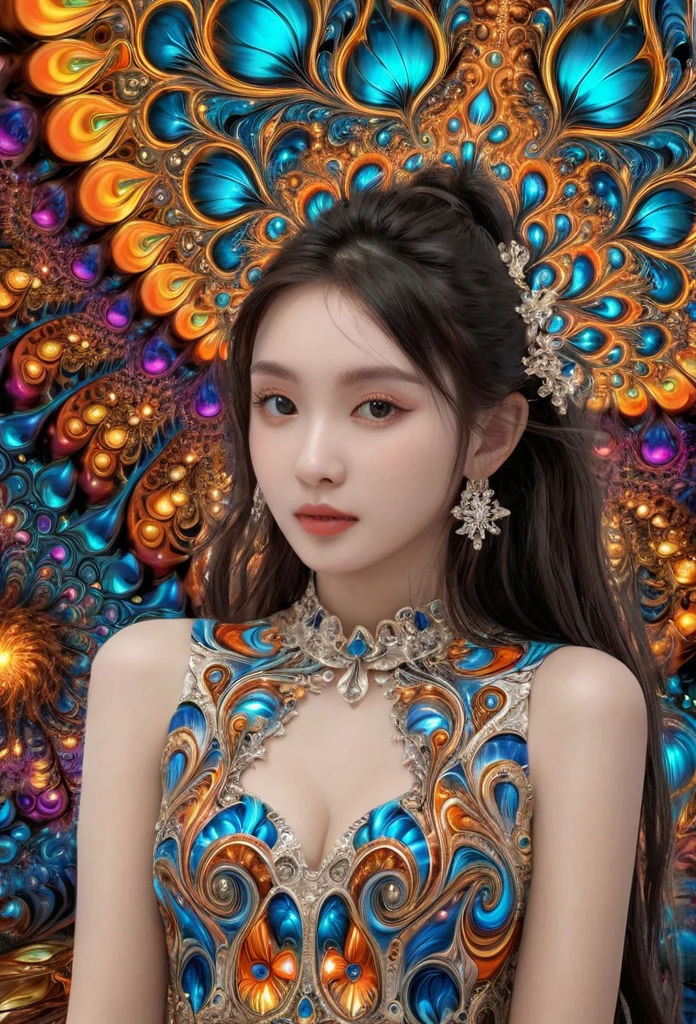 (masterpiece, Top quality, best quality, Official Art, beautiful and aesthetic:1.2), (1 Girl:1.3), Extremely detailed,(Fractal Art:1.3),rich and colorful,The most detailed