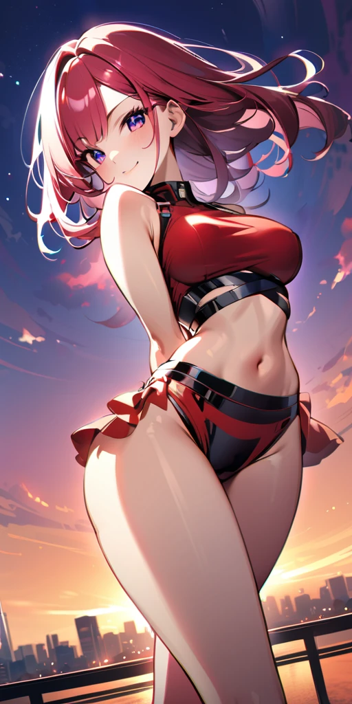 ((Highest quality、masterpiece、Anime Style、Highest quality、High resolution、8k、detailed、ultra-detailed:1.3))、Long legs、Sharp focus:1.2, Beautiful woman with perfect figure:1.4、(smile:1.2), double eyelid、30-year-old woman、Sexy pose、((((Shut your mouth.、One Woman、ワンピース:1.5)))),The background is tokyo