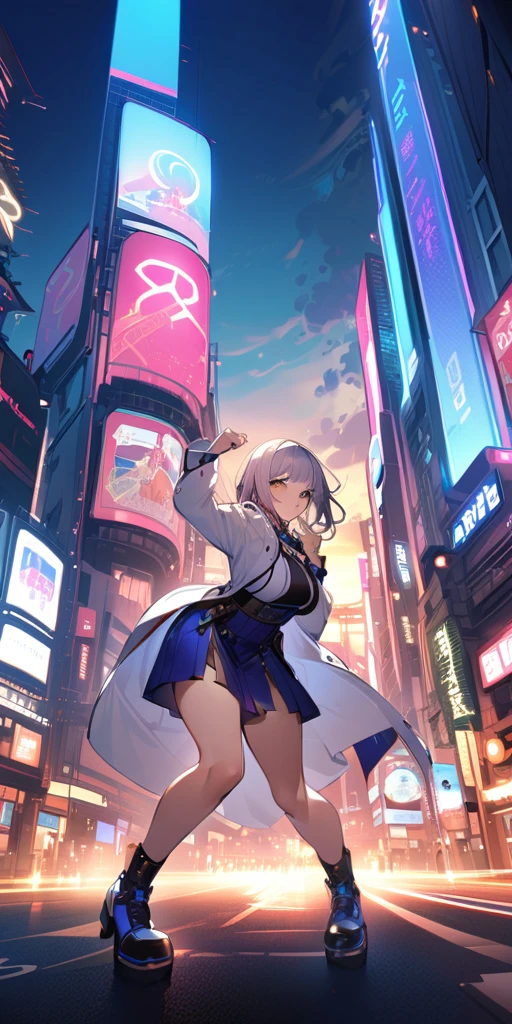 ((Highest quality、masterpiece、Anime Style、Highest quality、High resolution、8k、detailed、ultra-detailed:1.3))、Long legs、Sharp focus:1.2, Beautiful woman with perfect figure:1.4、(smile:1.2), double eyelid、30-year-old woman、Sexy pose、((((Shut your mouth.、One Woman、ワンピース:1.5)))),The background is tokyo