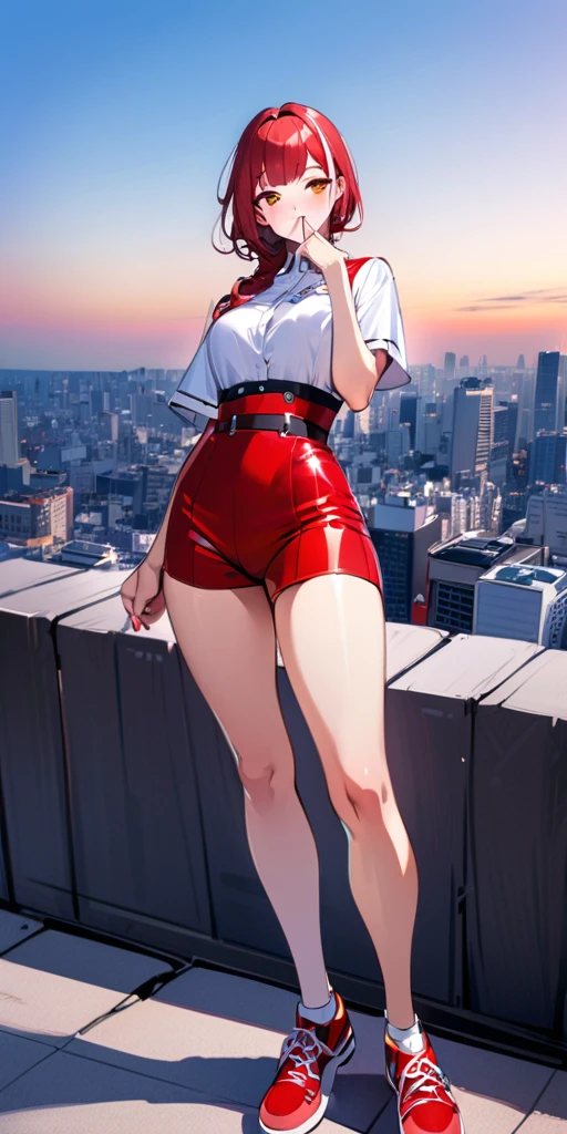 ((Highest quality、masterpiece、Anime Style、Highest quality、High resolution、8k、detailed、ultra-detailed:1.3))、Long legs、Sharp focus:1.2, Beautiful woman with perfect figure:1.4、(smile:1.2), double eyelid、30-year-old woman、Sexy pose、((((Shut your mouth.、One Woman、ワンピース:1.5)))),The background is tokyo
