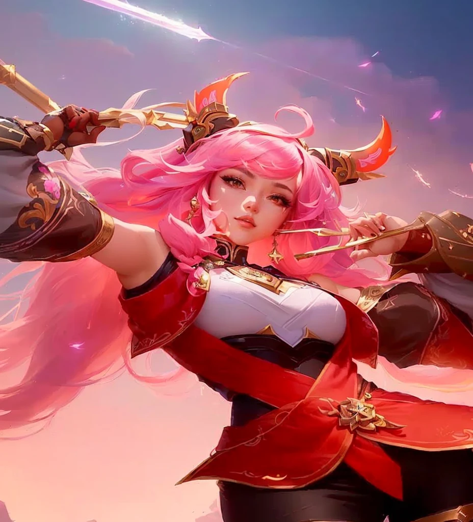 a close up of a woman with pink hair, freya, zenra taliyah, portrait knights of zodiac girl, onmyoji, style artgerm, inspired by Pu Hua, bian lian, artgerm lau, mobile legends, star guardians, kda, ayaka genshin impact, ayaka game genshin impact