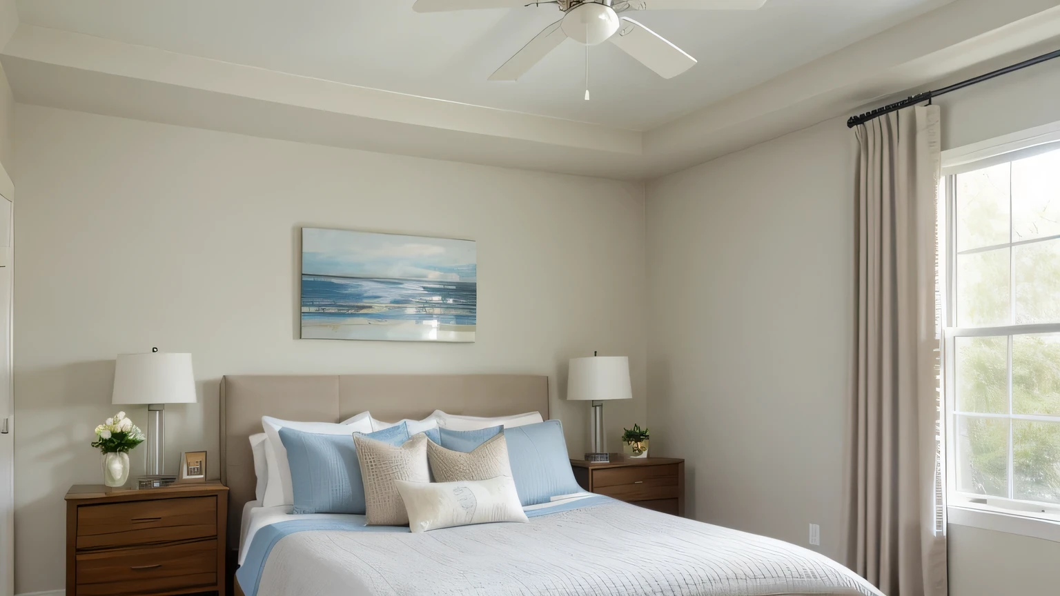 Asahi、bedroom、Fresh breeze、curtain