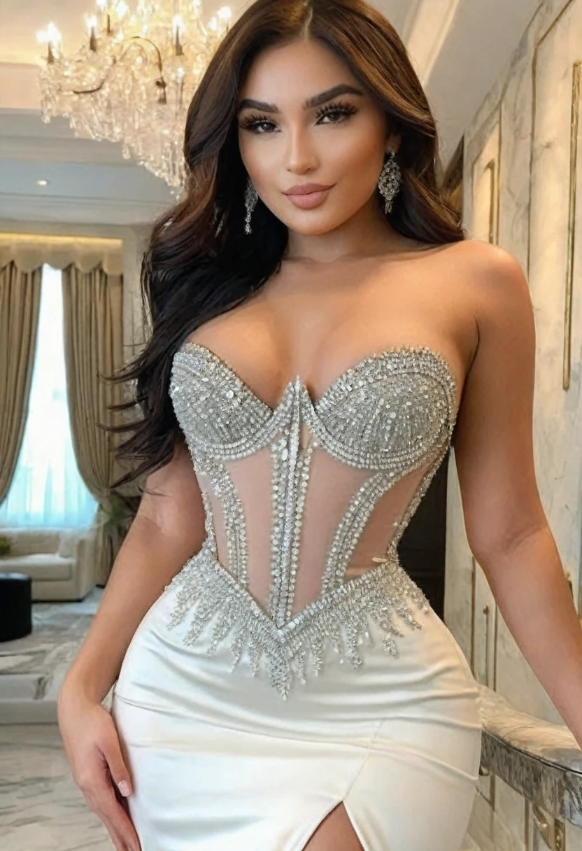 (((high quality:1.2))), work of art, (8k), extremely detailed, ((High detail:1.2)), ((best resolution:1.4)), (HotLexi woman), Solo, (beautiful face:1.4), (24 years:1.5), (luxury sexy dress), (perfect hot body),