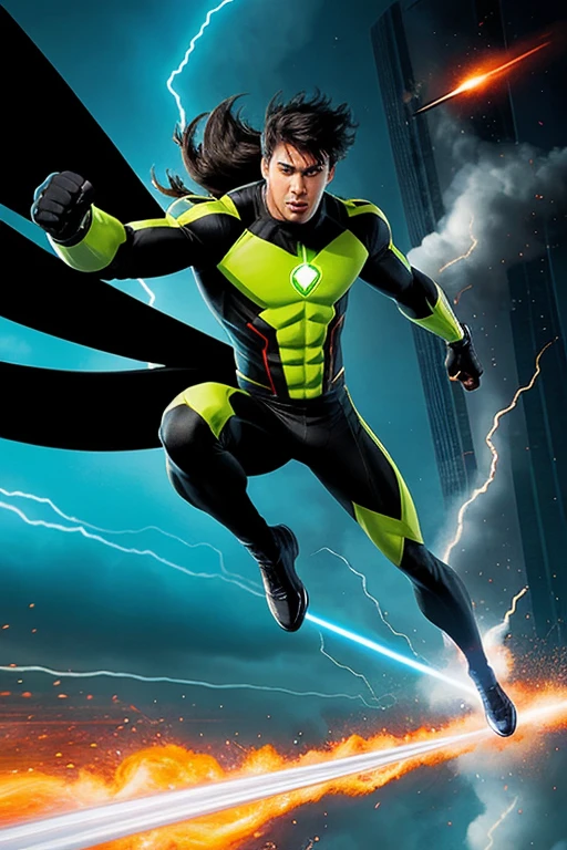 Here is the description of the SHOCK story:
"Meet SHOCK, the Velocity Vanguard! With the ability to move at incredible velocities, SHOCK is the fastest hero on the planet. He can outrun explosions, outmaneuver villains, and outpace even the speediest of foes. But SHOCK's powers don't stop there - he can also generate powerful whirlwinds, create massive shockwaves, and even fly at incredible speeds. Join SHOCK on his high-speed adventures as he protecmts the innocent, battles evil, and pushes the limits of human velocity!"
Let me know if you'd like me to make any changes!