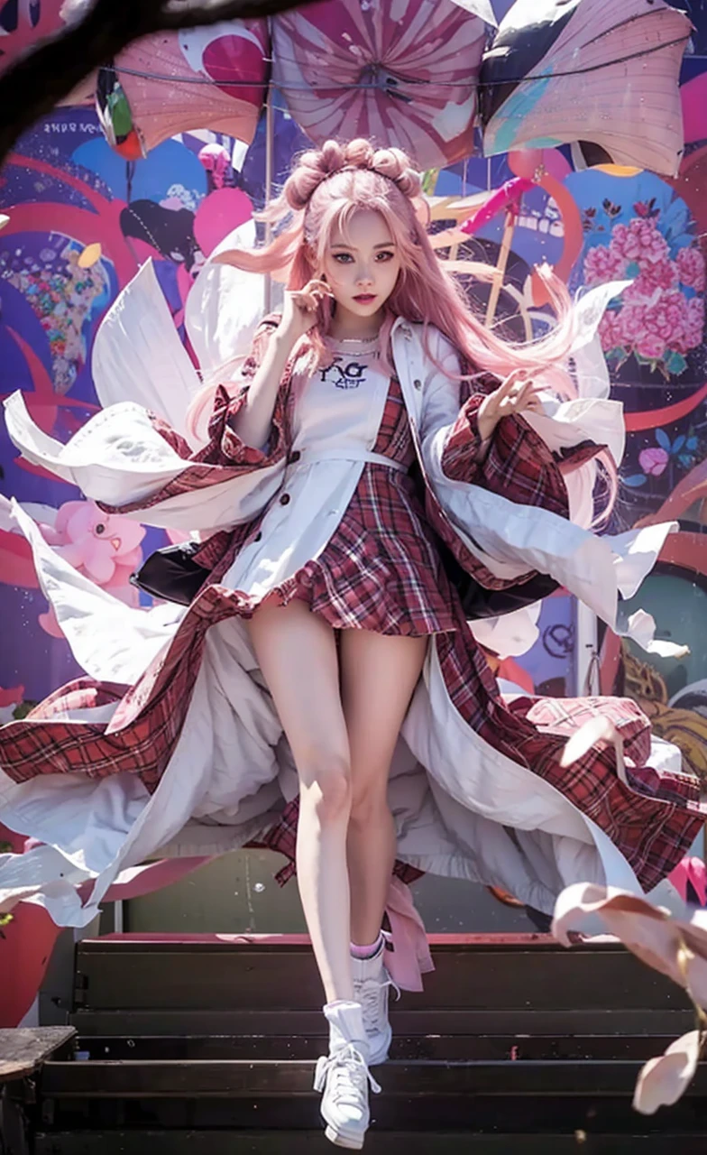 Girl with pink hair