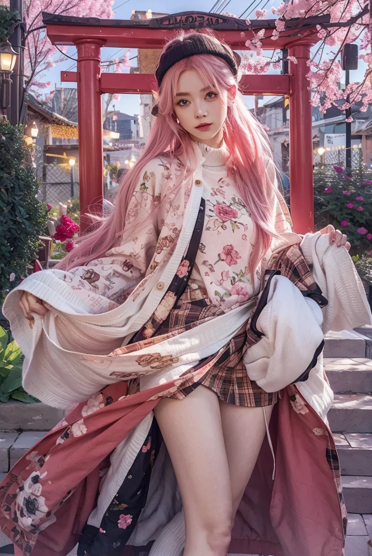 Girl with pink hair 