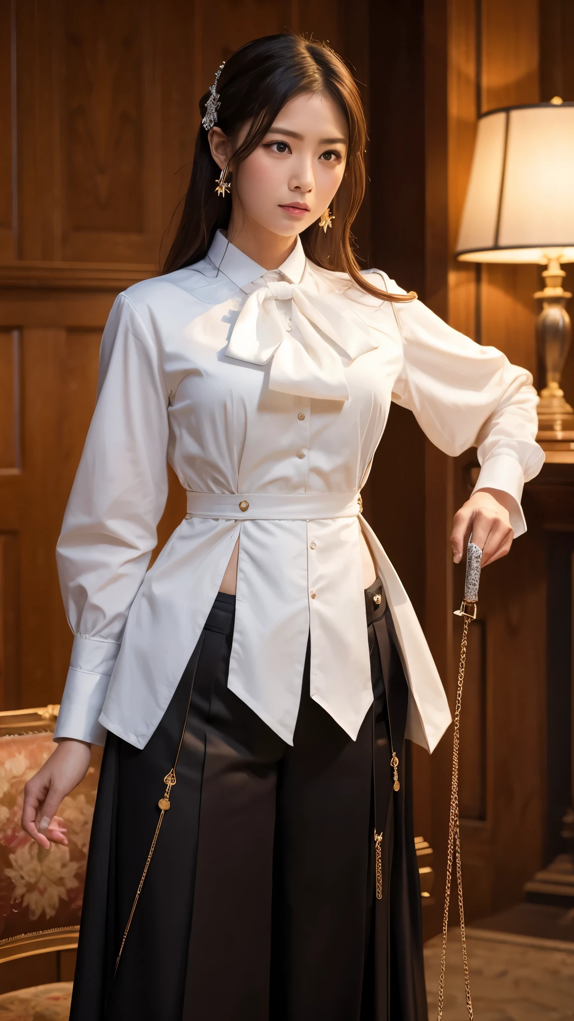 masterpiece, Highest quality,Mei Karuma, Ascot, whip, Holding whip, jewelry, Holding,(KBXLL-san:0.5)
