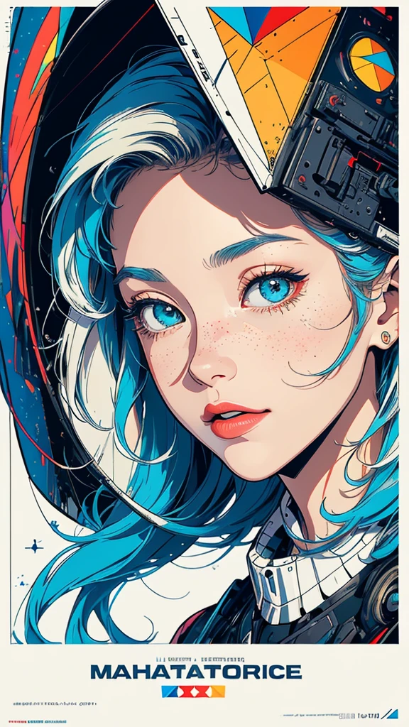 (((masterpiece, highest quality))),(((solo:1.2))),(((1girl:1.2))),32k wallpaper, very detailed, poster, vintage science fiction,(((((geometric cinematic movie poster))))), (bauhaus), shape,(((abstract))),(mid century modern),movie poster,(((((portfolio))))),(((((Close-up))))),(((((bust up))))),((((more various angle)))),(((highlight))),Vast landscape,((((heterochromia)))),(((complete. detailed face))),(((Extremely talented))),(((most complecated machine))),Colorful color scheme
