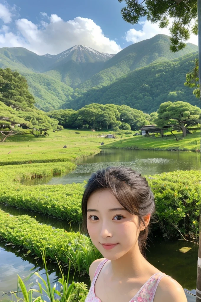 ((Highest quality)), ((masterpiece)), (detailed),Perfect Face,Japanese,landscape,Beauty,cute,Upper Body