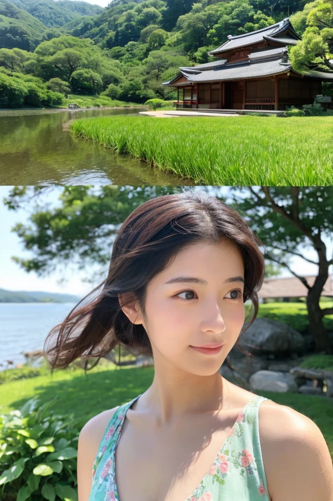 ((Highest quality)), ((masterpiece)), (detailed),Perfect Face,Japanese,landscape,Beauty,cute,Upper Body