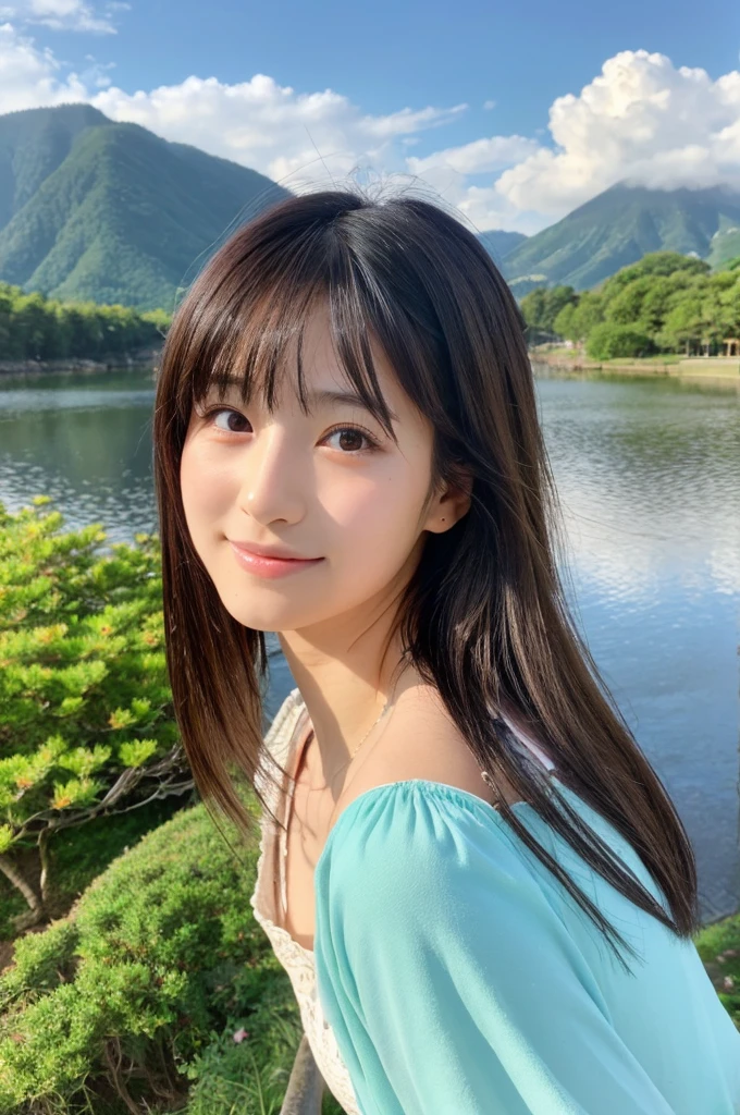 ((Highest quality)), ((masterpiece)), (detailed),Perfect Face,Japanese,landscape,Beauty,cute,Upper Body