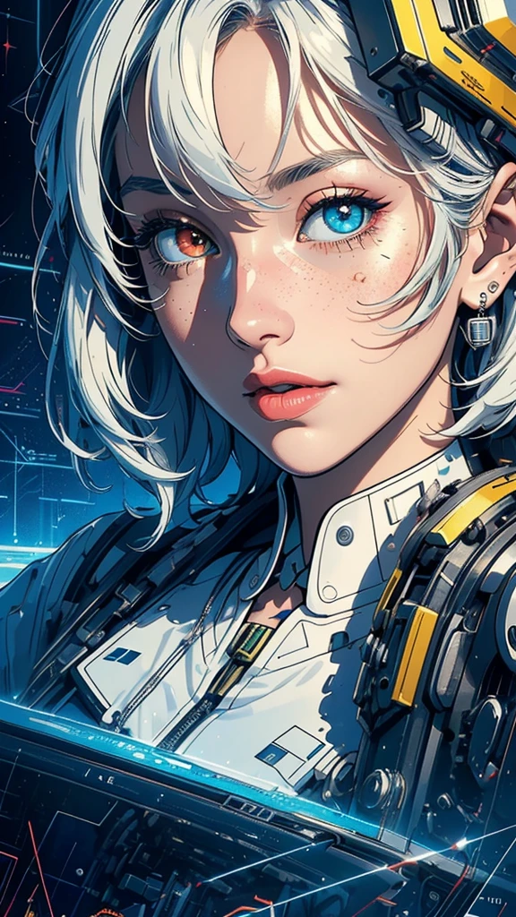 (((masterpiece, highest quality))),(((solo:1.2))),(((1girl:1.2))),32k wallpaper, very detailed, poster, vintage science fiction,(((((geometric cinematic movie poster))))), (bauhaus), shape,(((abstract))),(mid century modern),movie poster,(((((portfolio))))),(((((Close-up))))),(((((bust up))))),((((more various angle)))),(((highlight))),Vast landscape,((((heterochromia)))),(((complete. detailed face))),(((Extremely talented))),(((most complecated machine))),Colorful color scheme
