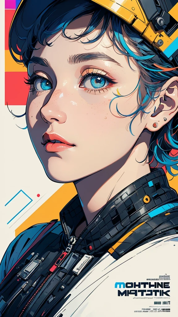 (((masterpiece, highest quality))),(((solo:1.2))),(((1girl:1.2))),32k wallpaper, very detailed, poster, vintage science fiction,(((((geometric cinematic movie poster))))), (bauhaus), shape,(((abstract))),(mid century modern),movie poster,(((((portfolio))))),(((((Close-up))))),(((((bust up))))),((((more various angle)))),(((highlight))),Vast landscape,((((heterochromia)))),(((complete. detailed face))),(((Extremely talented))),(((most complecated machine))),Colorful color scheme