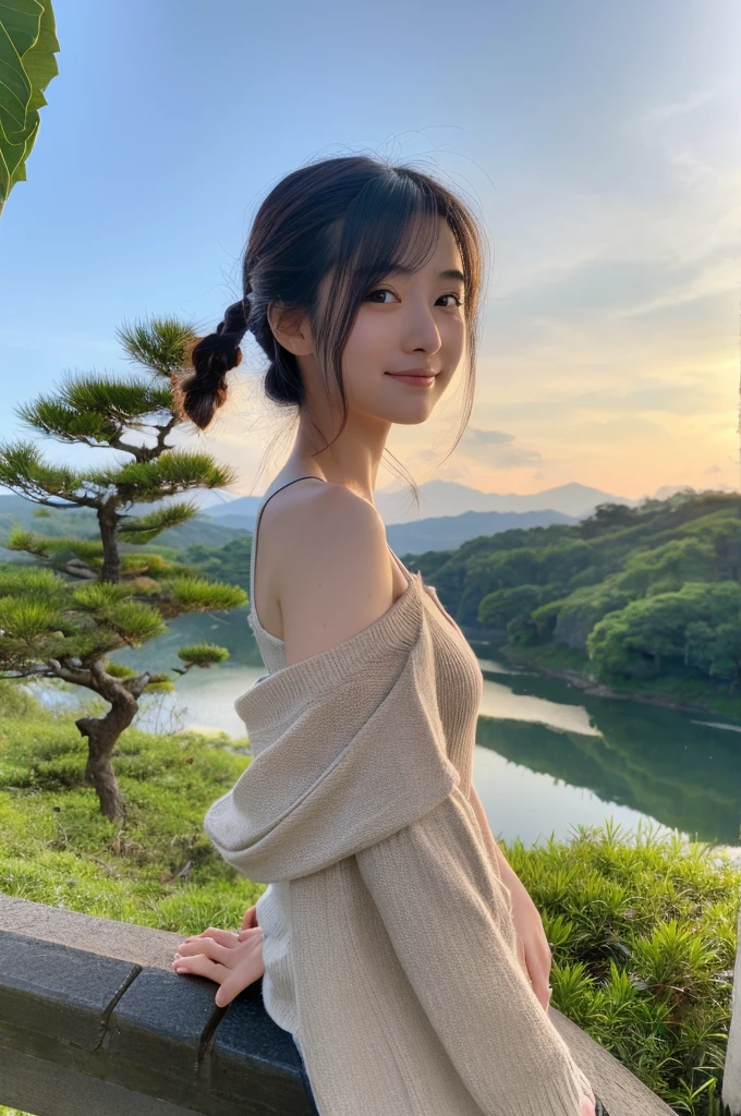 ((Highest quality)), ((masterpiece)), (detailed),Perfect Face,Japanese,landscape,Beauty,cute,Upper Body