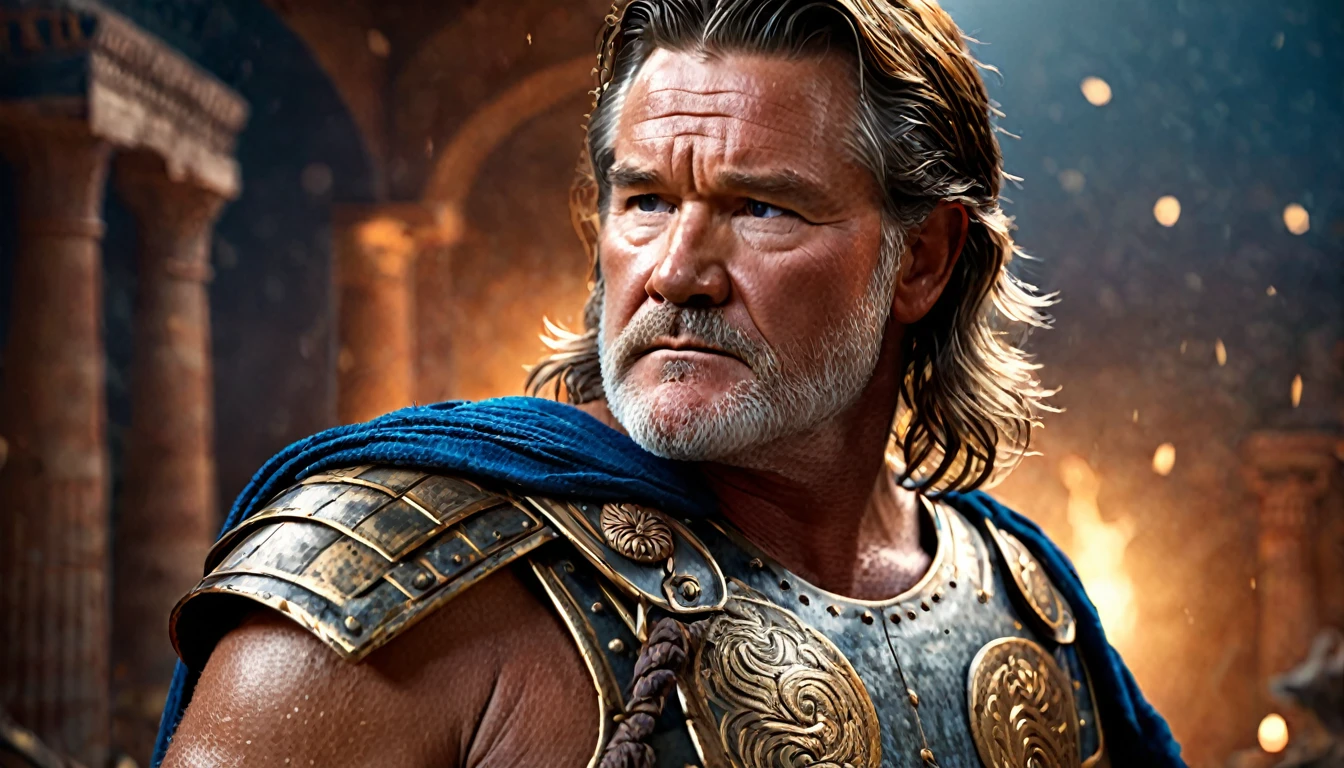 greek warrior with face of (young kurt russell) spectacular lighting, moody atmosphere, vibrant colors, cinematic composition, intricate details (best quality, 4k, 8k, high resolution, masterpiece: 1.2), ultra detailed, (realistic, photorealistic, photorealistic : 1.37)