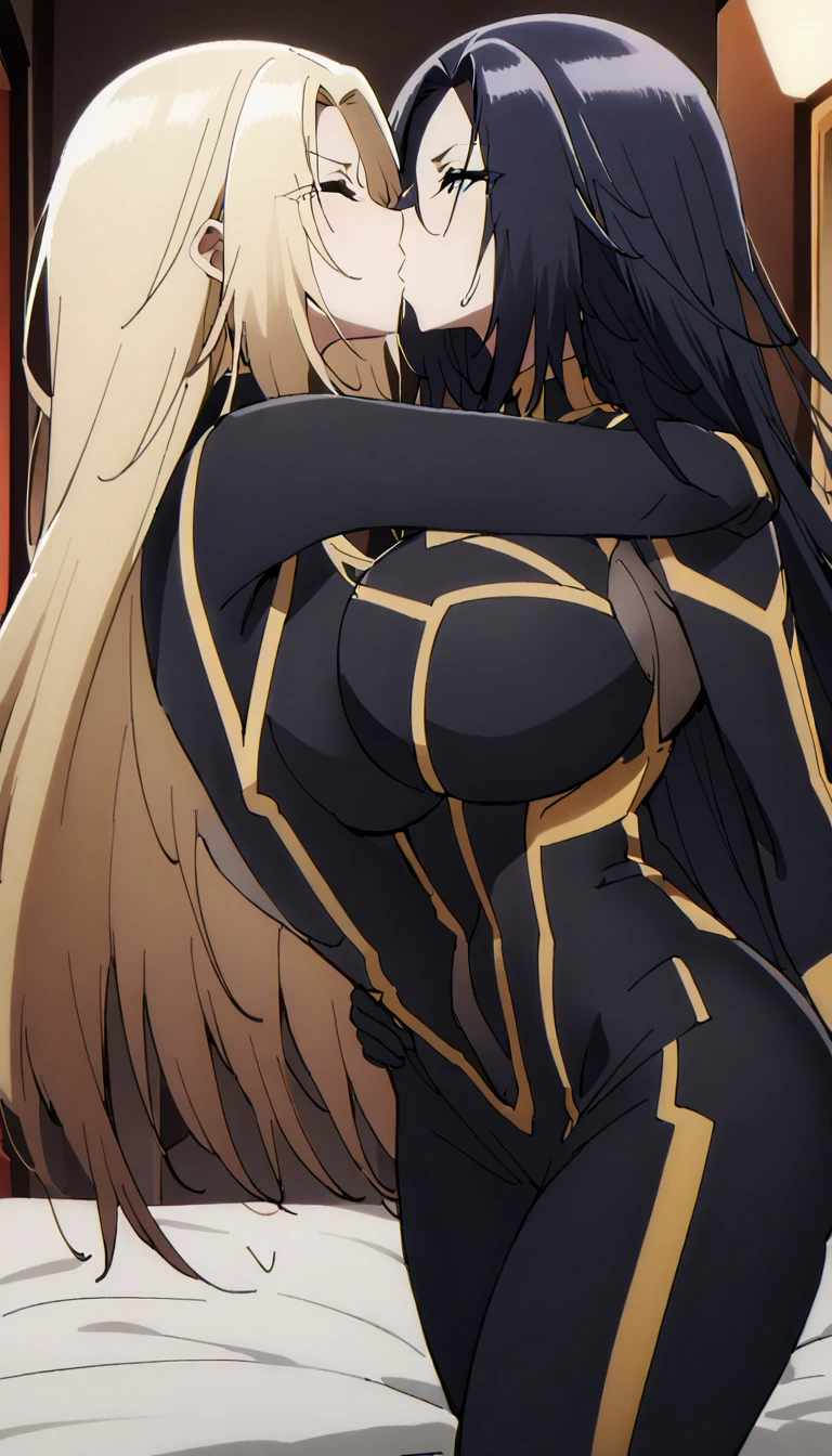 Two Women,Alpha ,Long blonde,gamma,Long Black Hair ((Bodysuits))), Big Breasts, kiss, (adult)
((My crotch is wet)),Love Hotel,My crotch is wet,Lying in bed(masterpiece:1.2), High resolution, Highest quality, 8k,