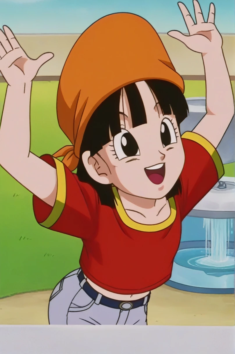 fountain_animaDo, score_9, score_8_above, score_7_above, animaDo screencap,8k, resolución absurDa,
Pan \(esfera Del Dragón\), 1 girl, alone, smile, open mouth, Hits, happy, céspeD, black fur, field, clavicle, aboveper boDy, :D, Dientes, blunt Hits, exterior, black eyes, arm above, eyelashes, aboveper Dientes only, happy, frente al espectaDor, close-above, banDana, retro artstyle, , DécaDa De 1990 \(style\), bufanDa naranja, iDioma, cejas arqueaDas, arms above, short hair, pecho meDiano, mostranDo nalgas, 2nalgas, perfect anatomy, skimpy clothes, pechos meDianos, trasero meDiano, DesvestiDo, big sexy ass, caDeras meDianas, Bikini sexy