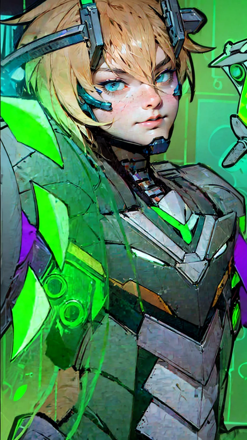 最high quality、best image quality、masterpiece、huge robot((damaged white body、blue light body line、destroyed right arm、missing left leg、damaged jet pack、holding a shotgun in both hands、sparks from the body、red visor、original head、muscular、Bulletproof vest,Mecha Face、Shooting Pose)),high quality、beautiful art、background((dark cavity、underground、red lighting)),debris flies、Depth of written boundary、movie、visual art、perfect art、8K,genuine