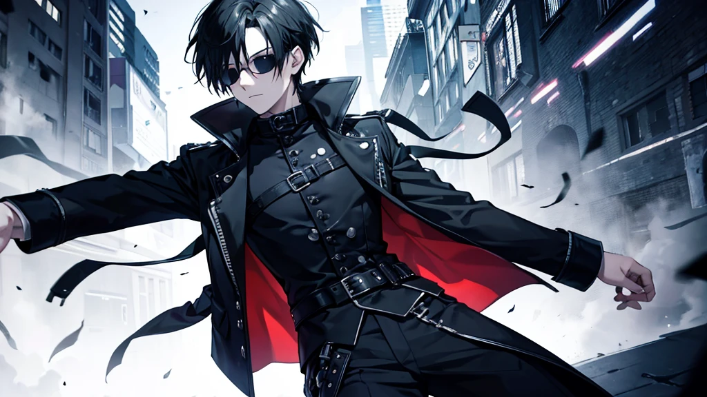 goth boy floating in the matrix