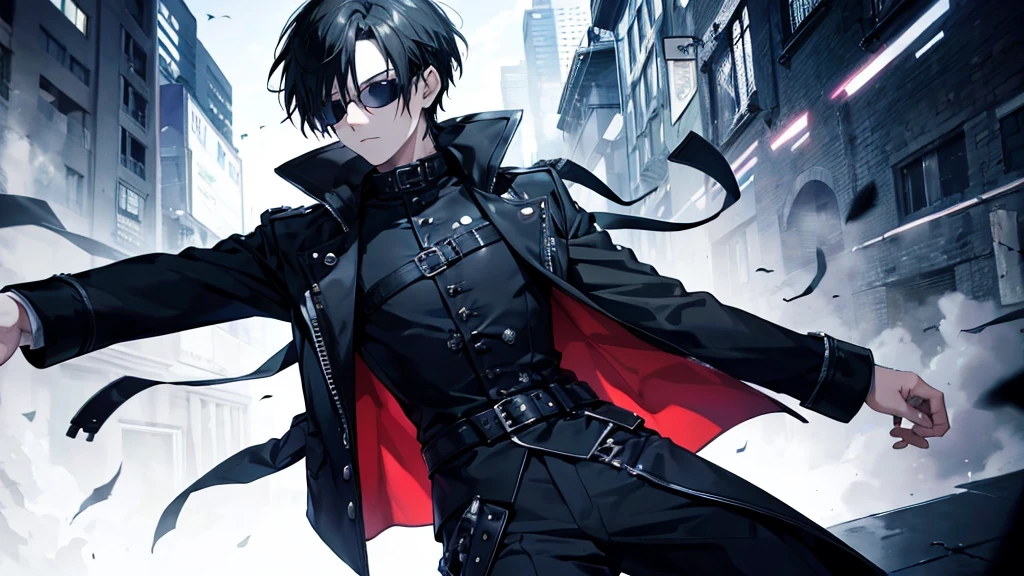 goth boy floating in the matrix