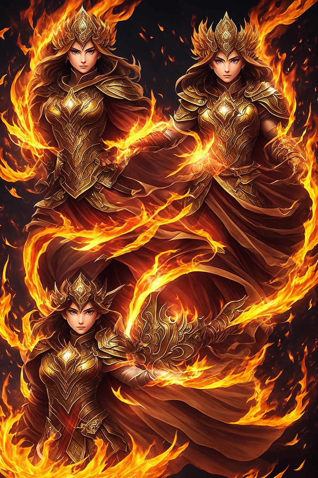 Aegis Flame, The Keeper of the Fire, emerges from the flames with an aura that radiates courage. Her eyes sparkle with the intensity of an inextinguishable flame, as he uses his power to defend the helpless. With your shield raised and flames dancing around you, Aegis is a symbol of protection in times of danger, a hero whose bravery is only matched by his compassion.