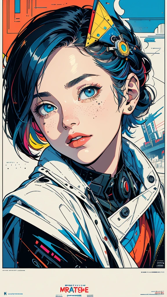 (((masterpiece, highest quality))),(((solo:1.2))),(((1girl:1.2))),32k wallpaper, very detailed, poster, vintage science fiction,(((((geometric cinematic movie poster))))), (bauhaus), shape,(((abstract))),(mid century modern),movie poster,(((((portfolio))))),(((((Close-up))))),(((((bust up))))),((((more various angle)))),(((highlight))),Vast landscape,((((heterochromia)))),(((complete. detailed face))),(((Extremely talented))),(((most complecated machine))),Colorful color scheme