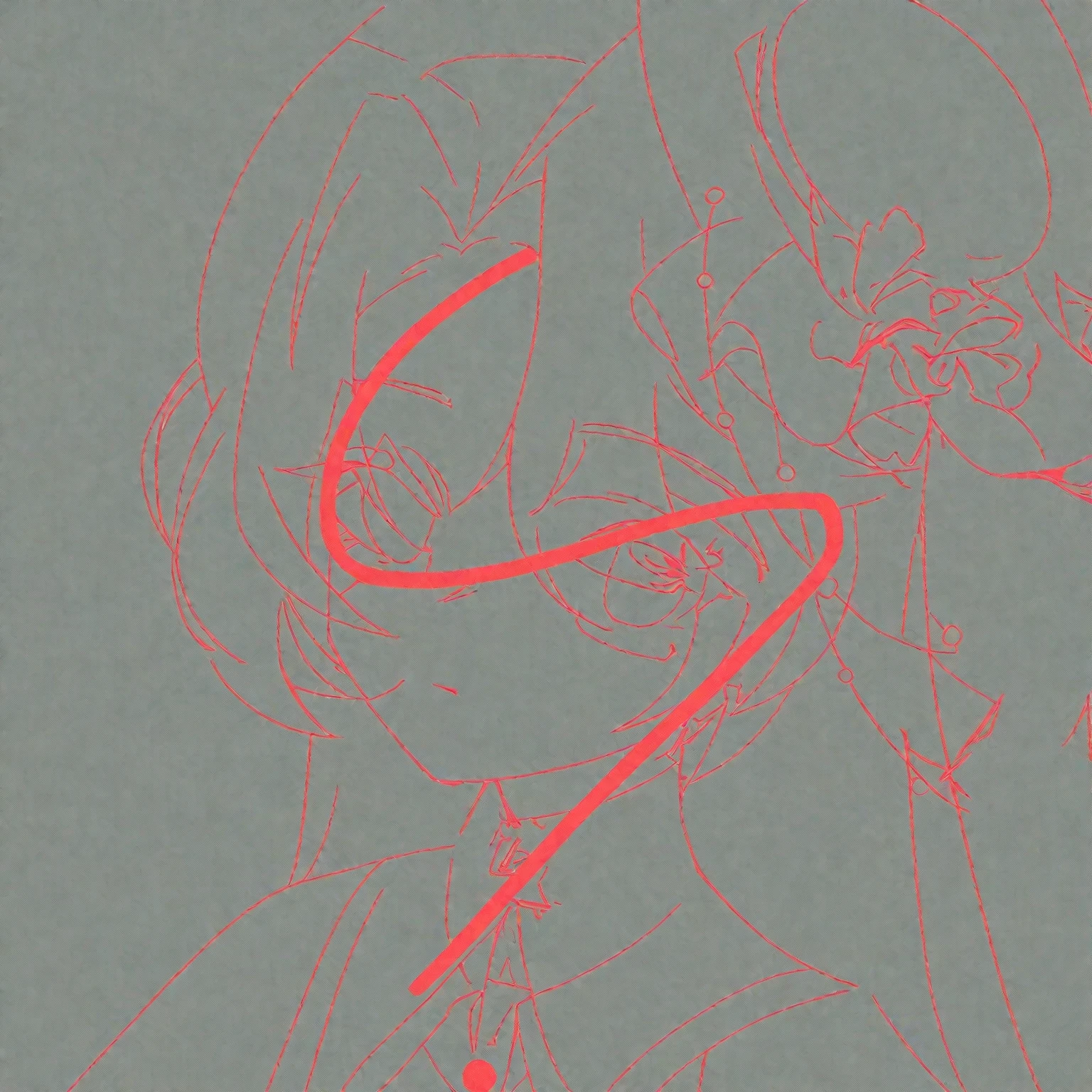 Drawing of woman with a red line in her mouth, clean anime outline, thin Line Art, Overview!!!, thick Line Art, Overview art, Line Drawing!!, Line Drawing, intense Line Art, Line Art, perfect Line Art, simple Line Art, simple Line Art, Overview, Line Art!!, outline, outLine Drawing, Accurately drawn details