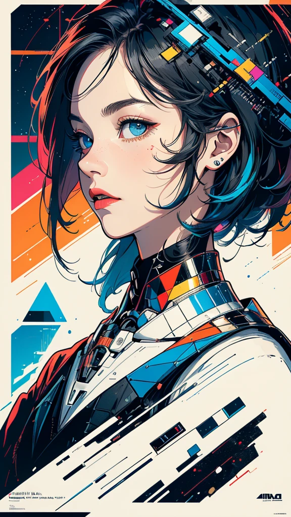 (((masterpiece, highest quality))),(((solo:1.2))),(((1girl:1.2))),32k wallpaper, very detailed, poster, vintage science fiction,(((((geometric cinematic movie poster))))), (bauhaus), shape,(((abstract))),(mid century modern),movie poster,(((((portfolio))))),(((((Close-up))))),(((((bust up))))),((((more various angle)))),(((highlight))),Vast landscape,((((heterochromia)))),(((complete. detailed face))),(((Extremely talented))),(((most complecated machine))),Colorful color scheme