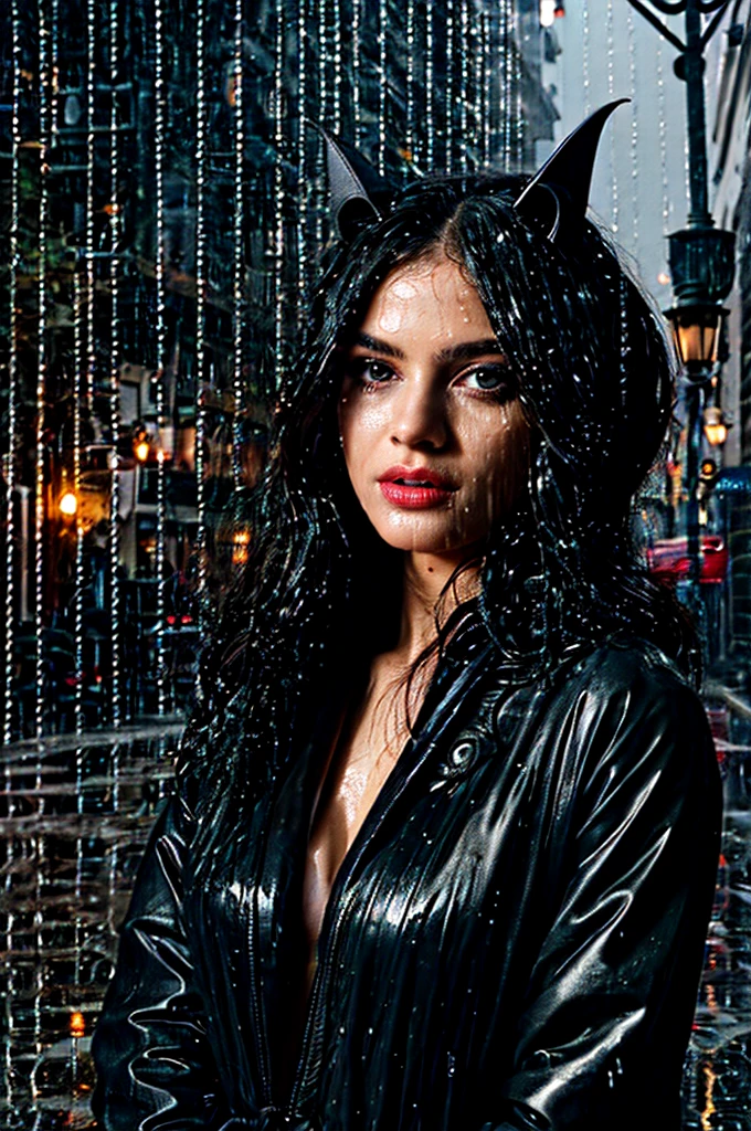 Fashion Beauty Close-Ups, ((Sonic manipulation powers and bat-like features)), Silhouette, (glitch style, candlelight lighting, hyperdetailed, insanely detailed:0.8), eye level, ((Rain-soaked streets)), (Vintage:0.6), Ethereal